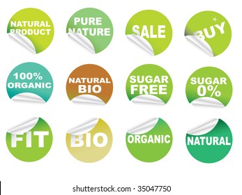 Set of  labels for organic, bio food