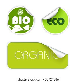 Set of labels for organic, fresh, healthy, bio food