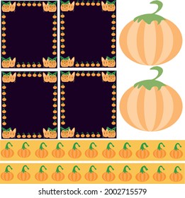 set of labels to organize with special pumpkin theme for halloween and bright colors