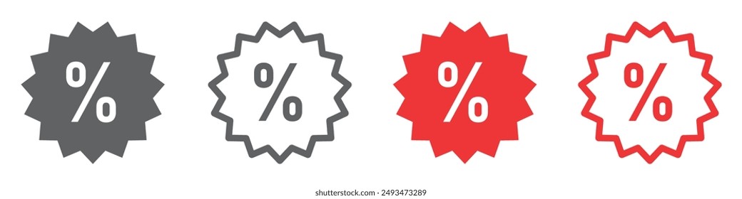 Set of labels. Percent price tag icon, sale, discount. Tags, sticker, special offer. Price tags vector.