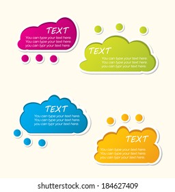 Set of labels pink green, blue, orange stickers vector illustration