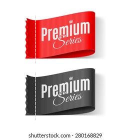 Set of Labels Premium series red and black
