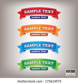 Set of labels ribbon vector