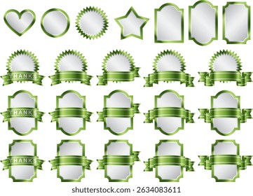 Set of labels with ribbons