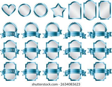 Set of labels with ribbons