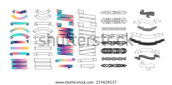 Set of labels, ribbons and design elements.
Vector. Isolated.