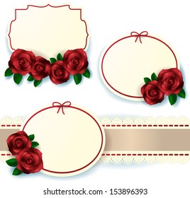 Set of labels with roses