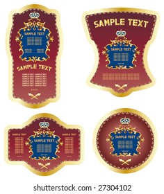 Set of labels in royal style.