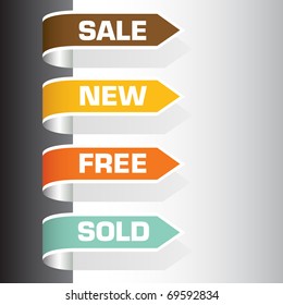 set of labels - sale, new, free, sold
