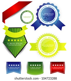 set of labels seal stamps