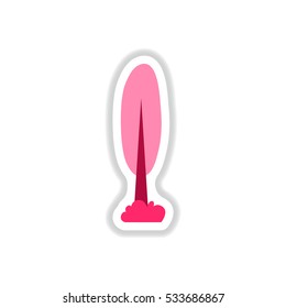 set of Labels with shadow tree vector icon tree silhouette