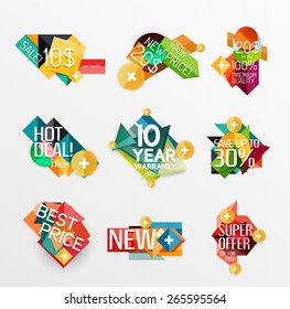 Set of labels, stickers, banners, badges and elements for sale. Vector illustration