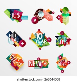 Set of labels, stickers, banners, badges and elements for sale. Vector illustration