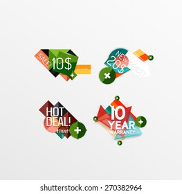 Set of labels, stickers, banners, badges and elements for sale. Vector illustration