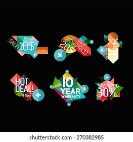 Set of labels, stickers, banners, badges and elements for sale. Vector illustration