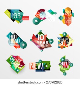 Set of labels, stickers, banners, badges and elements for sale. Vector illustration