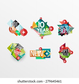 Set of labels, stickers, banners, badges and elements for sale. Vector illustration