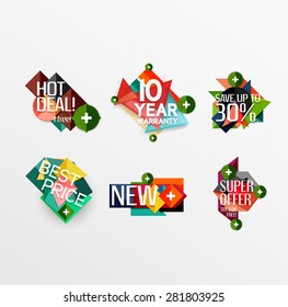 Set of labels, stickers, banners, badges and elements for sale. Vector illustration