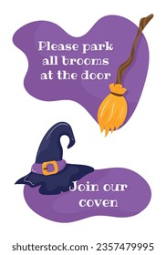 A set of labels, stickers, etc. with popular Halloween phrases. Vector illustration