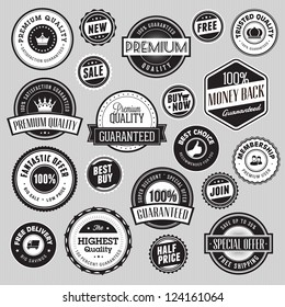 Set of labels and stickers for sale