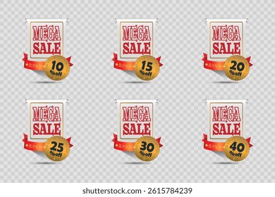 Set of labels and stickers sale. Vector illustration