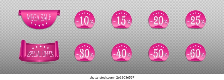 Set of labels and stickers sale. Vector illustration