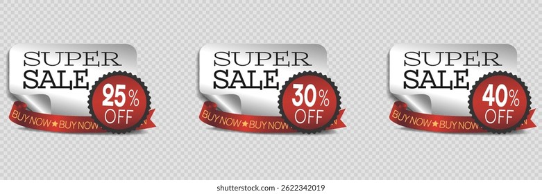 Set of labels and stickers sale. Vector illustration