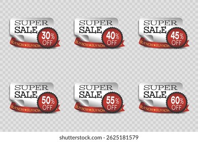 Set of labels and stickers sale. Vector illustration