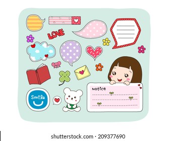 Set of labels, stickers, speech bubbles, frames