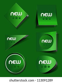 set of labels & stickers. transparent shadow easy replace background and edit colors.