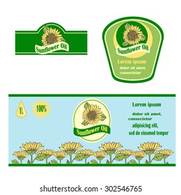 Set labels sunflower oil