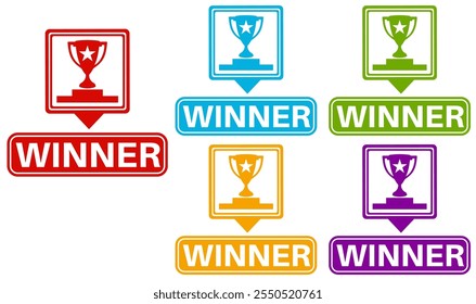 set labels tags Winner icon. Reward symbol banner design template design vector illustration