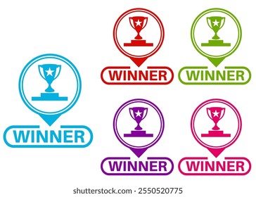 set labels tags Winner icon. Reward symbol banner design template design vector illustration
