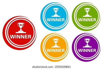 set labels tags Winner icon. Reward symbol banner design template design vector illustration	