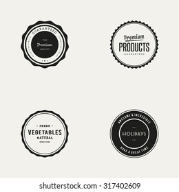 Set of labels with text 