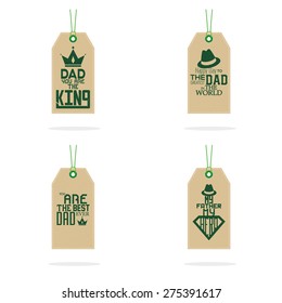 Set of labels with text for father's day. Vector illustration