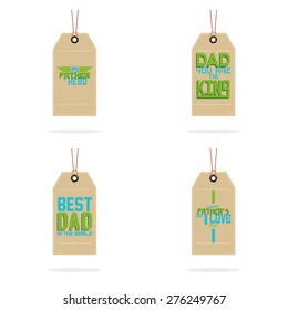 Set of labels with text for father's day. Vector illustration