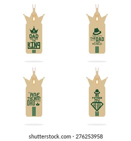 Set of labels with text for father's day. Vector illustration