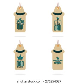 Set of labels with text for father's day. Vector illustration