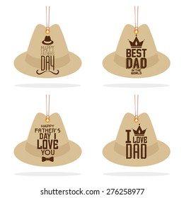 Set of labels with text for father's day. Vector illustration