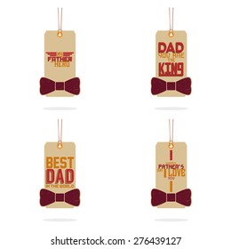 Set of labels with text for father's day. Vector illustration