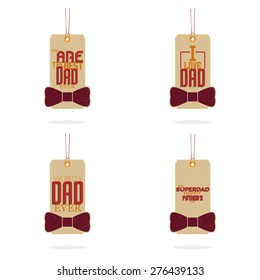 Set of labels with text for father's day. Vector illustration