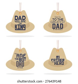 Set of labels with text for father's day. Vector illustration