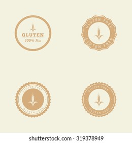 Set of labels with text for gluten free products