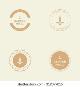 Set of labels with text for gluten free products