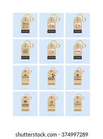 Set of labels with text for grandparents' day. Vector illustration
