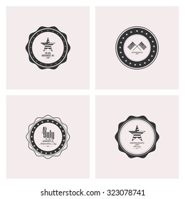Set of labels with text for independence day