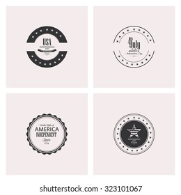 Set of labels with text for independence day