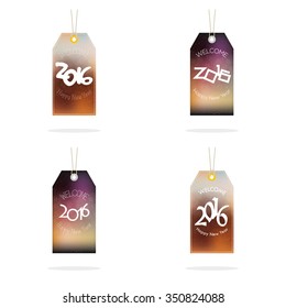 Set of labels with text on a white background for new year celebrations