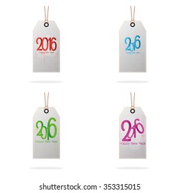 Set of labels with text on a white background for new year celebrations